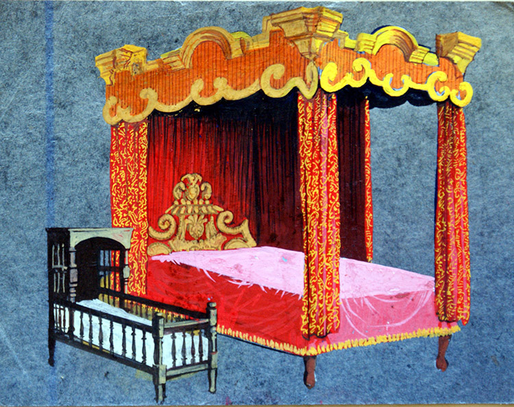 Royal Bed and Cot (Original) by Jesus Blasco Art at The Illustration Art Gallery