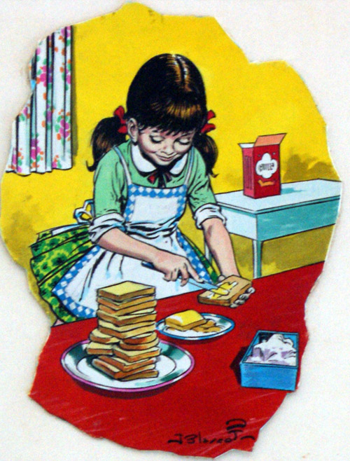Making Sandwiches (Original) (Signed) by Jesus Blasco Art at The Illustration Art Gallery