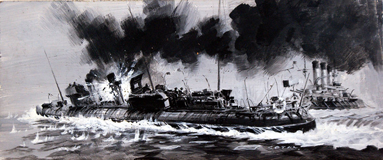 Dreadnought Attack! (Original) (Signed) by Other Military Art (Coton) at The Illustration Art Gallery