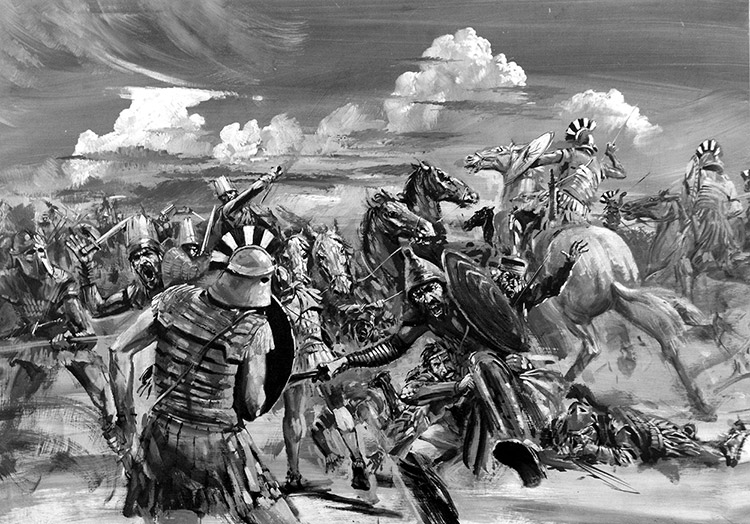 Alexander the Great Victory at Gaugamela (Original) by Other Military Art (Coton) at The Illustration Art Gallery