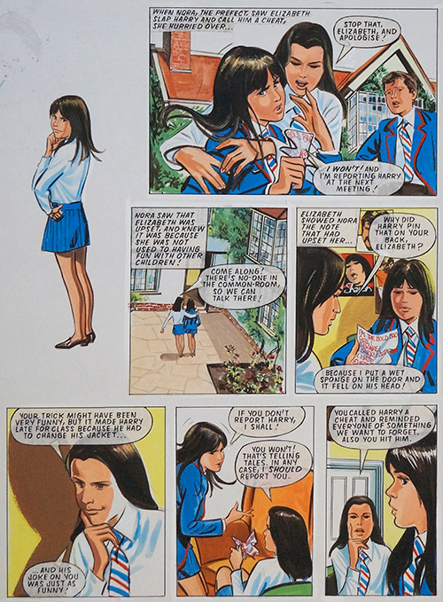 Enid Blyton's The Naughtiest Girl in the School: The Apology (THREE pages) (Originals) by Tony Higham Art at The Illustration Art Gallery