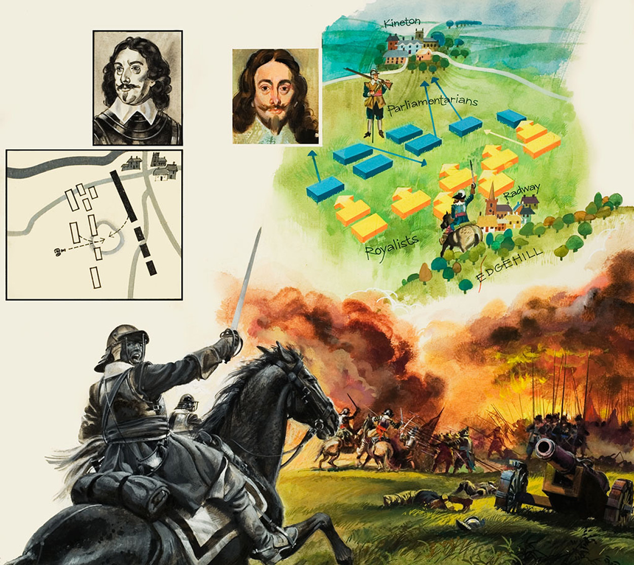 The Battle of Edgehill (Original) art by British History (Howat) at The Illustration Art Gallery
