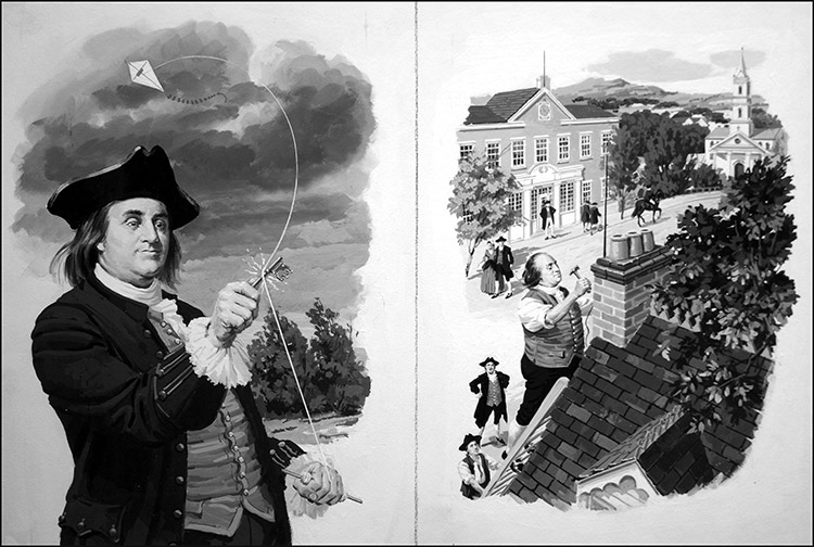 Ben Franklin The Scientist (Original) by Jack Keay Art at The Illustration Art Gallery