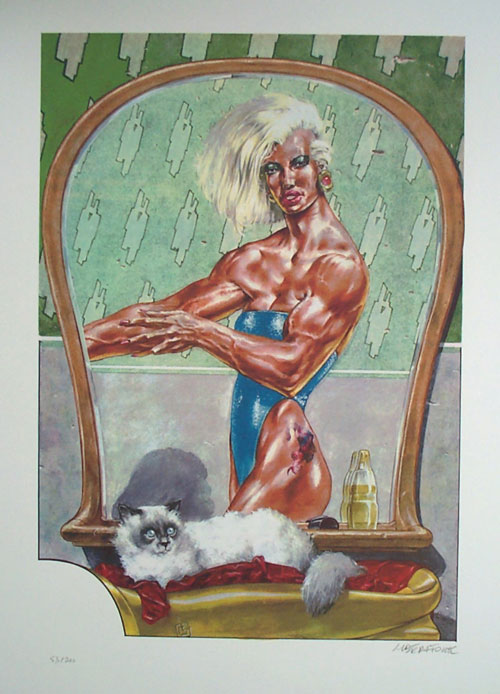 Body Builder (Limited Edition Print) (Signed) by Gaetano (Tanino) Liberatore Art at The Illustration Art Gallery