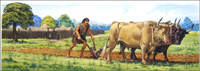 Neolithic Man Ploughing (Original)
