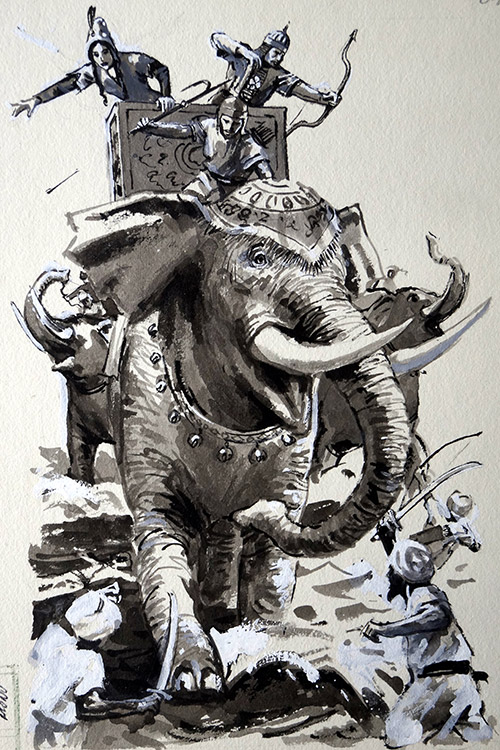 War Elephant (Original) by William Francis Marshall Art at The Illustration Art Gallery
