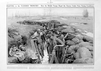 Fighting In The Flooded Trenches (original page from The Sphere 1915) (Print)