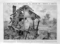 Artillery Fire (original page from The Sphere 1915) (Print)