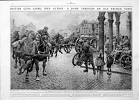 A Dash Through An Old French Town (original page from The Sphere 1917) (Print)