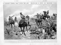 A Cavalry Charge (original page from The Sphere 1918) (Print)
