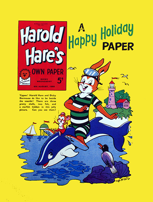 Harold Hare's Happy Holiday Paper cover art (Limited Edition Print) by Hugh McNeill Art at The Illustration Art Gallery