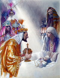 Three Wise Men Present Their Gifts (Original)