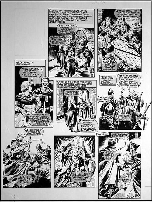 Robin of Sherwood: Wait My Lord (TWO pages) (Originals) by Robin of Sherwood (Mike Noble) Art at The Illustration Art Gallery