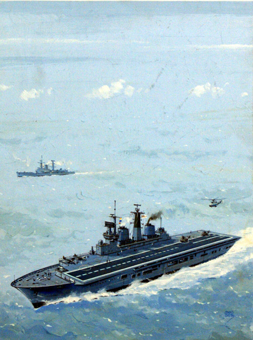 HMS Invincible (Original) (Signed) by John S Smith Art at The Illustration Art Gallery