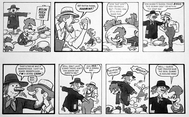 Woody Woodpecker: Scarecrow Funnies (Original) by Woody Woodpecker (Titcombe) at The Illustration Art Gallery