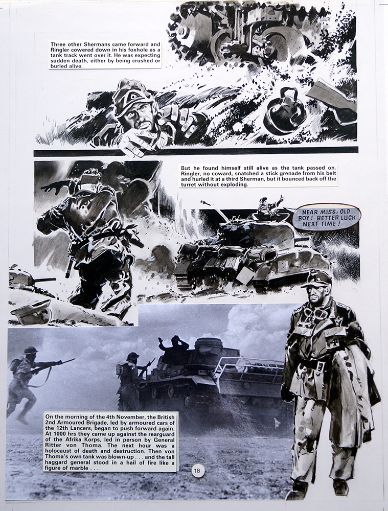 True War 1 page 18: Alamein Tank Battle (Original) art by Jim Watson Art at The Illustration Art Gallery