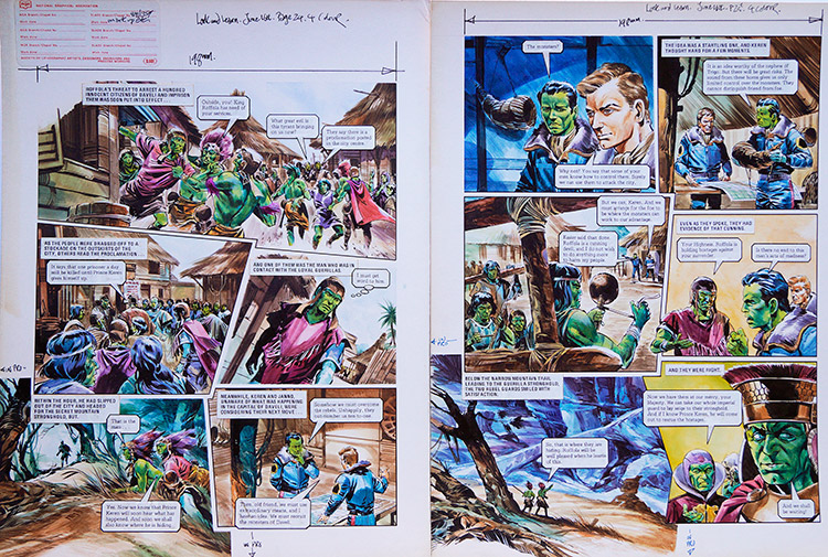 Hostages from 'Civil War in Daveli' (TWO pages) (Originals) by The Trigan Empire (Gerry Wood) at The Illustration Art Gallery